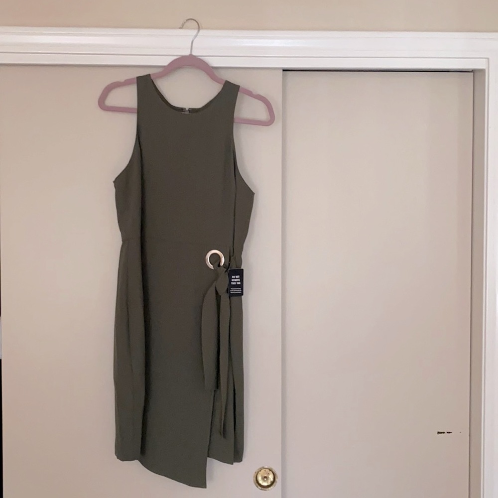 Express dark Green Wrap Dress